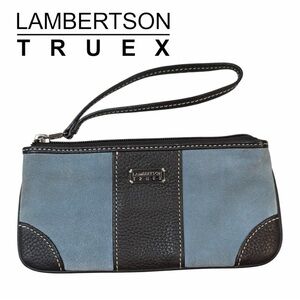 LAMBERTSON TRUEX Blue‎ Suede Wristlet